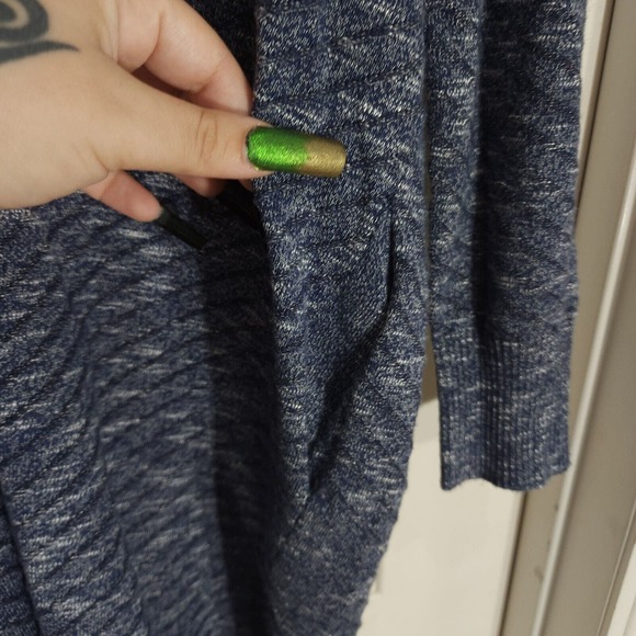 Kerisma Tunic Sweater Womens L/XL Blue Heathered Ribbed Pockets Long Sleeve - Picture 8 of 10